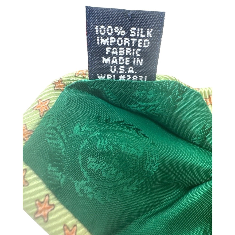 Tommy Hilfiger Made in USA Silk Tie Crab Critter Nautical Green Orange 3.5" - Picture 7 of 11